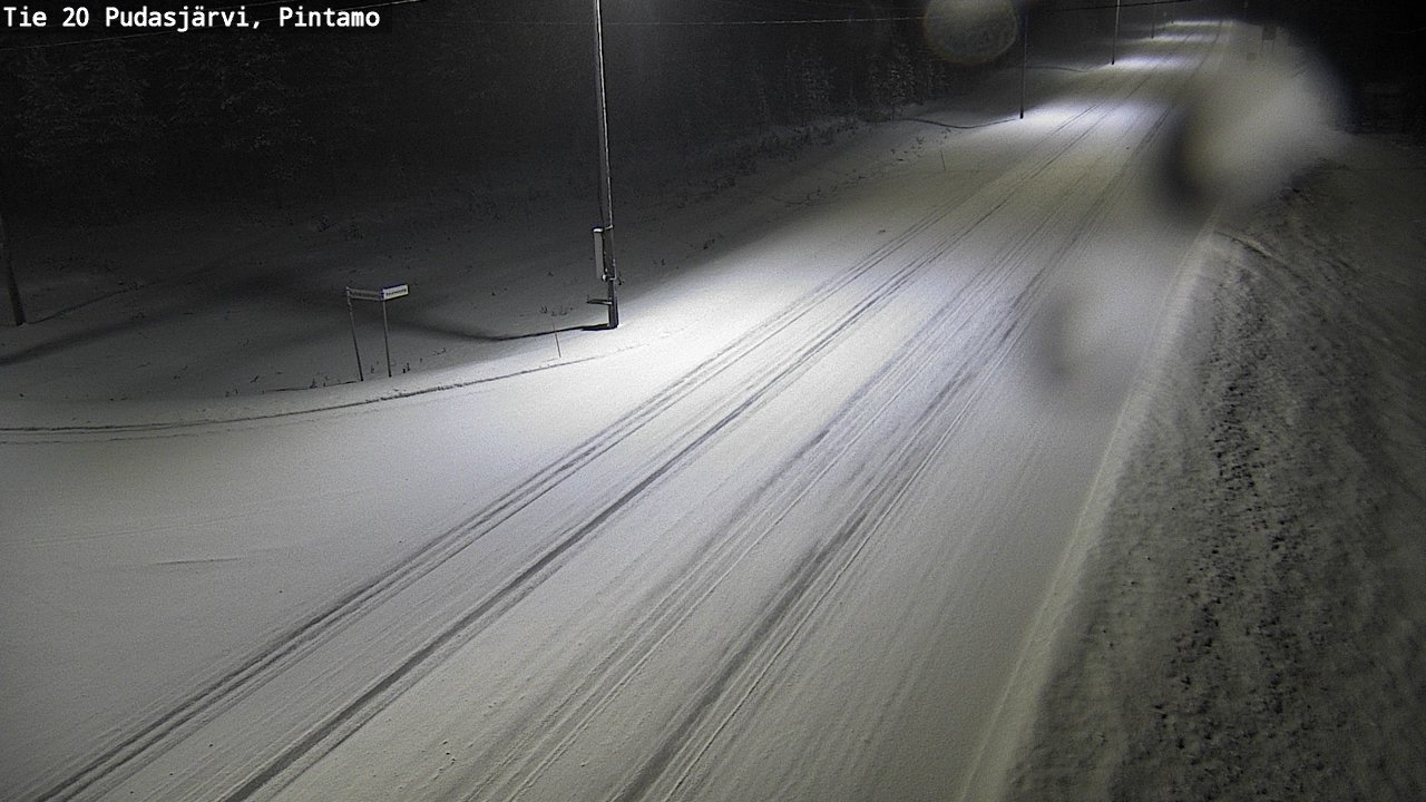 Weather Camera Image Road 20 Pudasjärvi, Pintamo, Pudasjärvi, Pohjois-Pohjanmaa