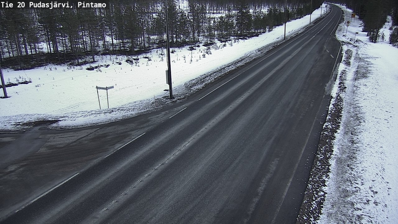 Weather Camera Image Road 20 Pudasjärvi, Pintamo, Pudasjärvi, Pohjois-Pohjanmaa