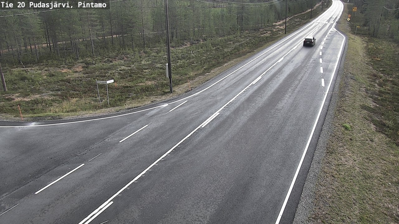 Weather Camera Image Road 20 Pudasjärvi, Pintamo, Pudasjärvi, Pohjois-Pohjanmaa