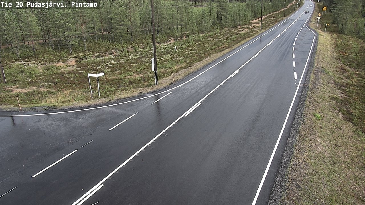 Weather Camera Image Road 20 Pudasjärvi, Pintamo, Pudasjärvi, Pohjois-Pohjanmaa