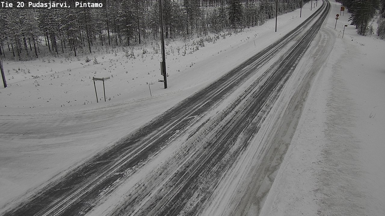 Weather Camera Image Road 20 Pudasjärvi, Pintamo, Pudasjärvi, Pohjois-Pohjanmaa