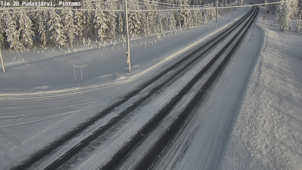 Weather Camera Image Road 20 Pudasjärvi, Pintamo, Pudasjärvi, Pohjois-Pohjanmaa