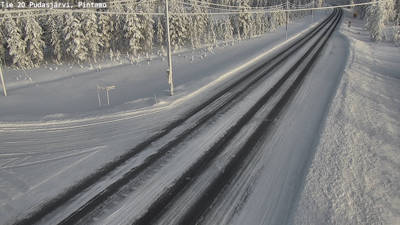 Weather Camera Image Road 20 Pudasjärvi, Pintamo, Pudasjärvi, Pohjois-Pohjanmaa