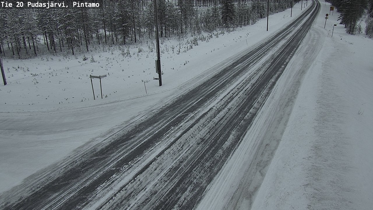 Weather Camera Image Road 20 Pudasjärvi, Pintamo, Pudasjärvi, Pohjois-Pohjanmaa
