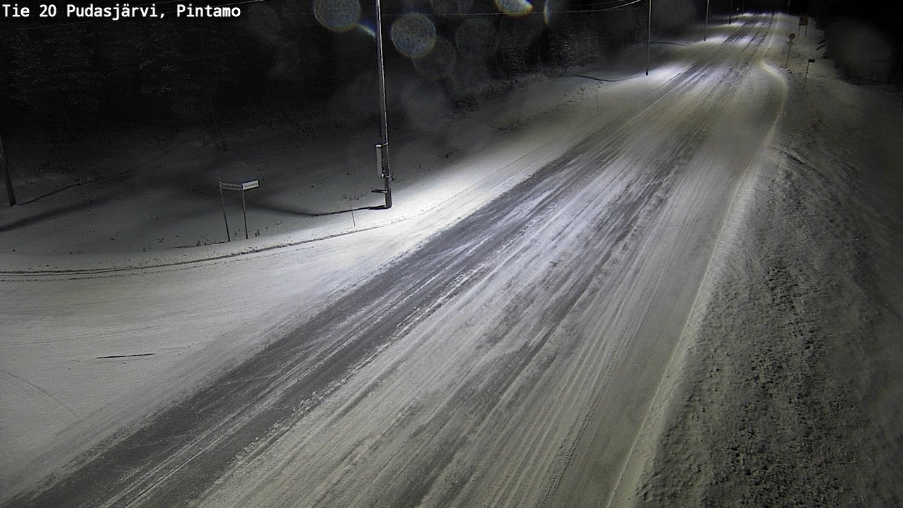 Weather Camera Image Road 20 Pudasjärvi, Pintamo, Pudasjärvi, Pohjois-Pohjanmaa