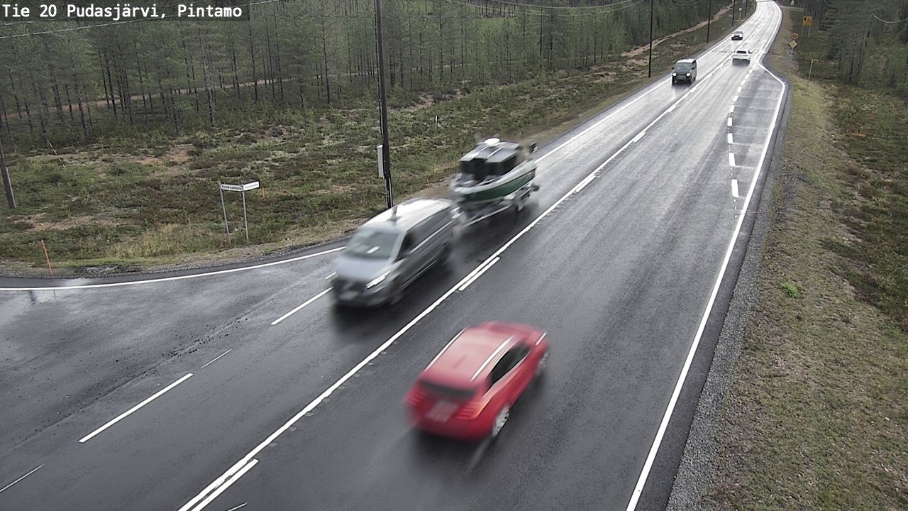 Weather Camera Image Road 20 Pudasjärvi, Pintamo, Pudasjärvi, Pohjois-Pohjanmaa