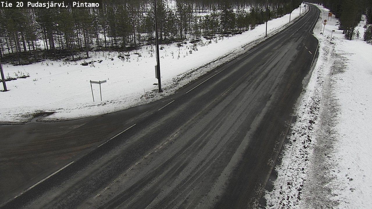 Weather Camera Image Väg 20 Pudasjärvi, Pintamo, Pudasjärvi, Pohjois-Pohjanmaa