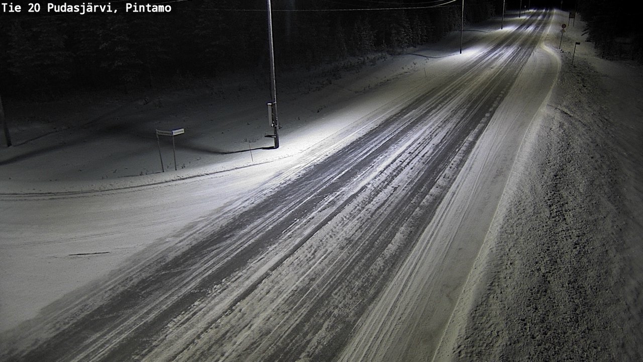 Weather Camera Image Road 20 Pudasjärvi, Pintamo, Pudasjärvi, Pohjois-Pohjanmaa