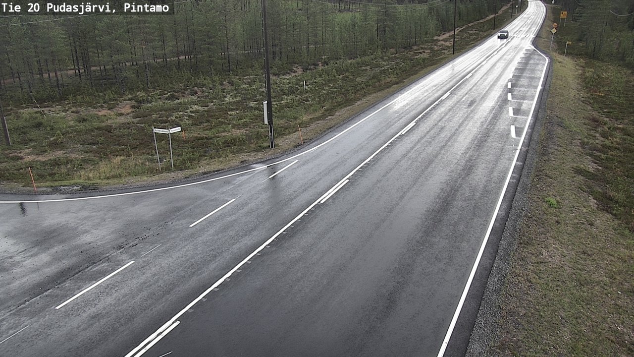 Weather Camera Image Road 20 Pudasjärvi, Pintamo, Pudasjärvi, Pohjois-Pohjanmaa