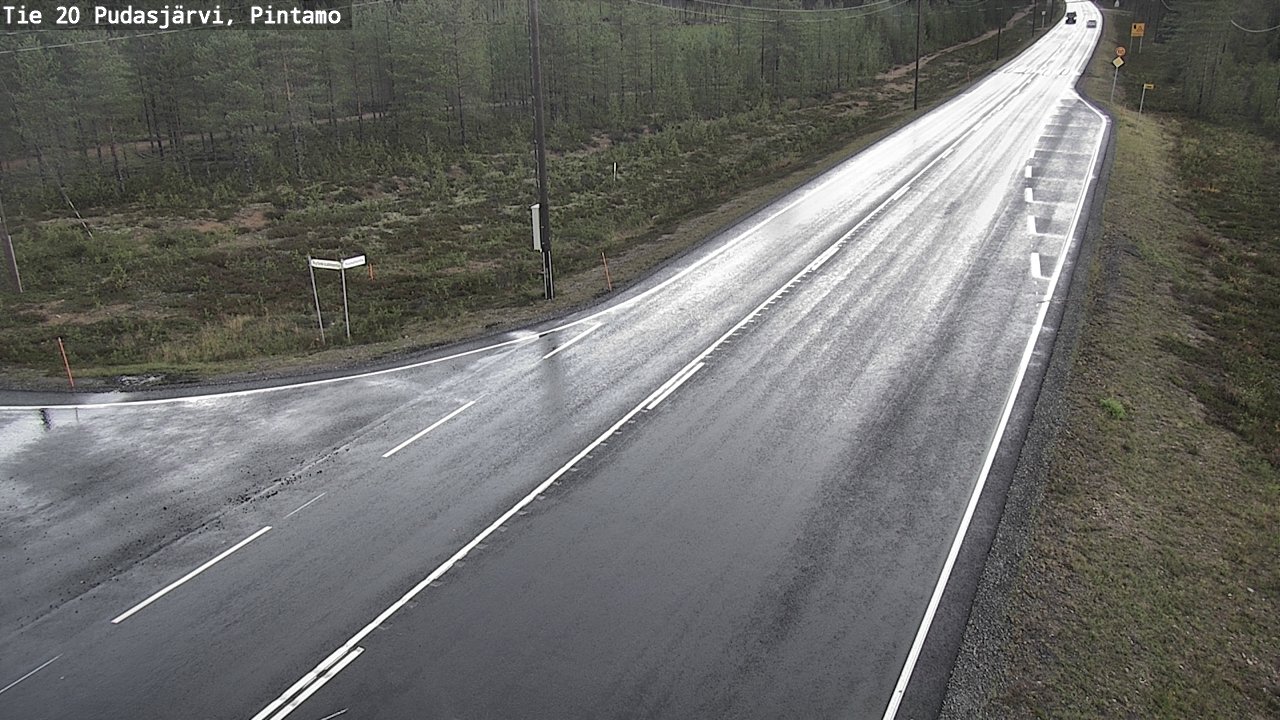 Weather Camera Image Road 20 Pudasjärvi, Pintamo, Pudasjärvi, Pohjois-Pohjanmaa
