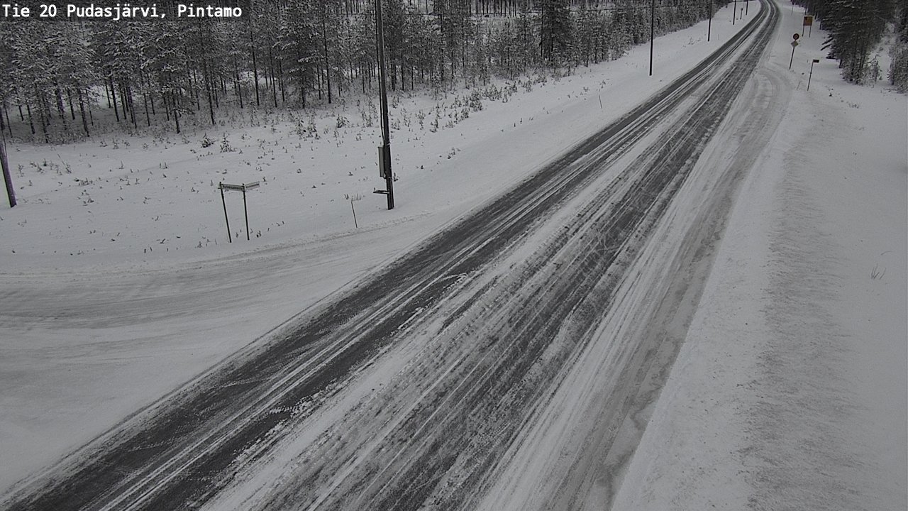 Weather Camera Image Road 20 Pudasjärvi, Pintamo, Pudasjärvi, Pohjois-Pohjanmaa