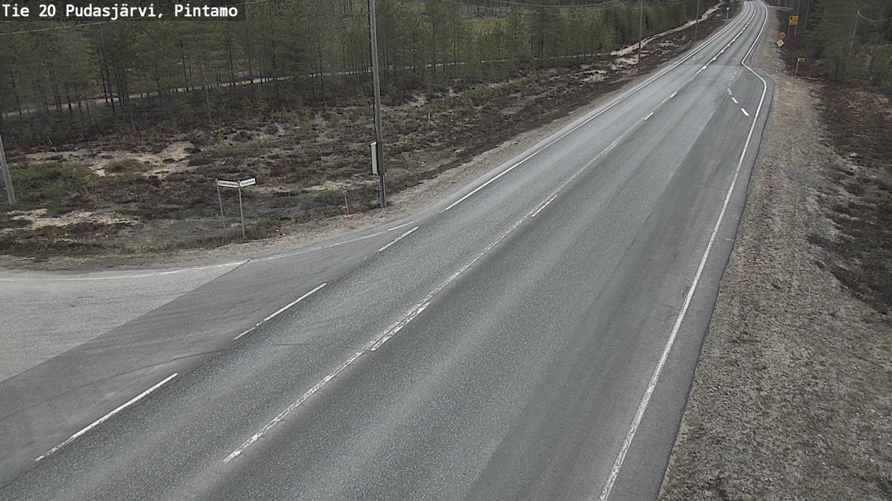 Weather Camera Image Väg 20 Pudasjärvi, Pintamo, Pudasjärvi, Pohjois-Pohjanmaa