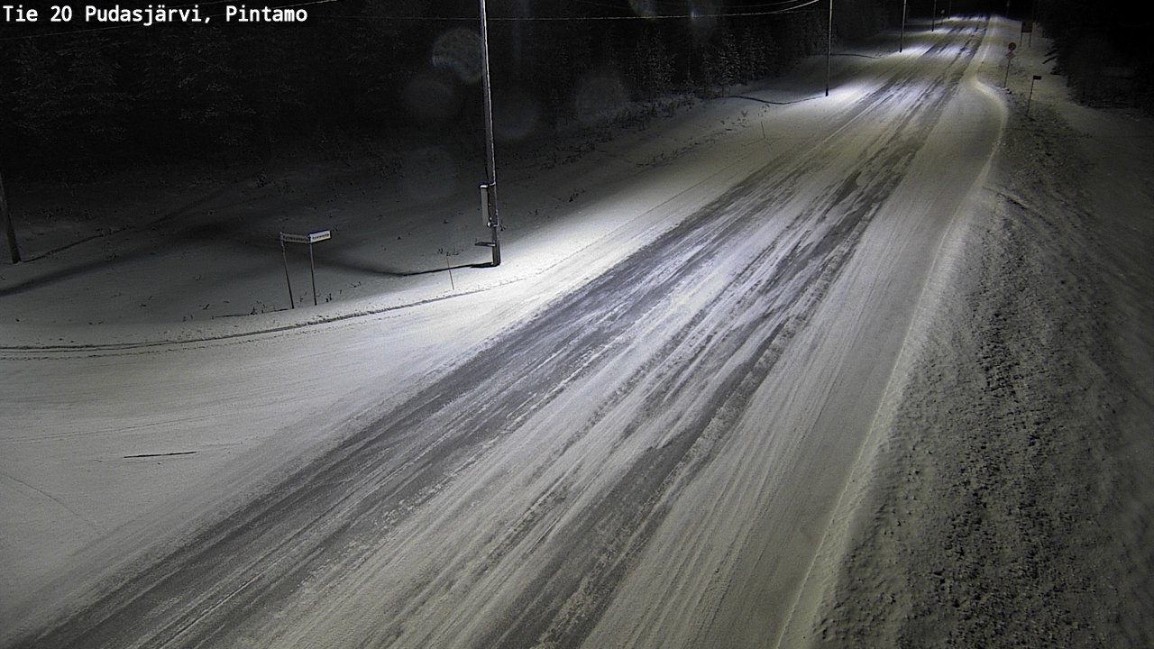 Weather Camera Image Road 20 Pudasjärvi, Pintamo, Pudasjärvi, Pohjois-Pohjanmaa