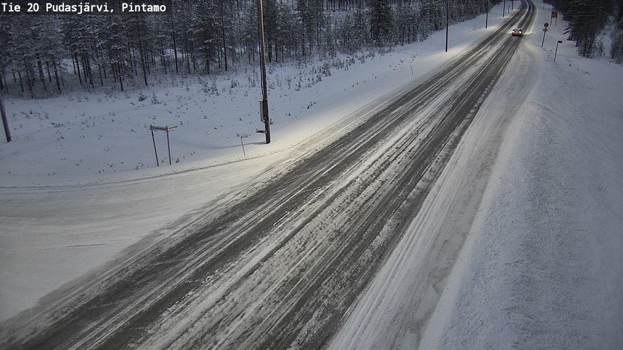 Weather Camera Image Road 20 Pudasjärvi, Pintamo, Pudasjärvi, Pohjois-Pohjanmaa