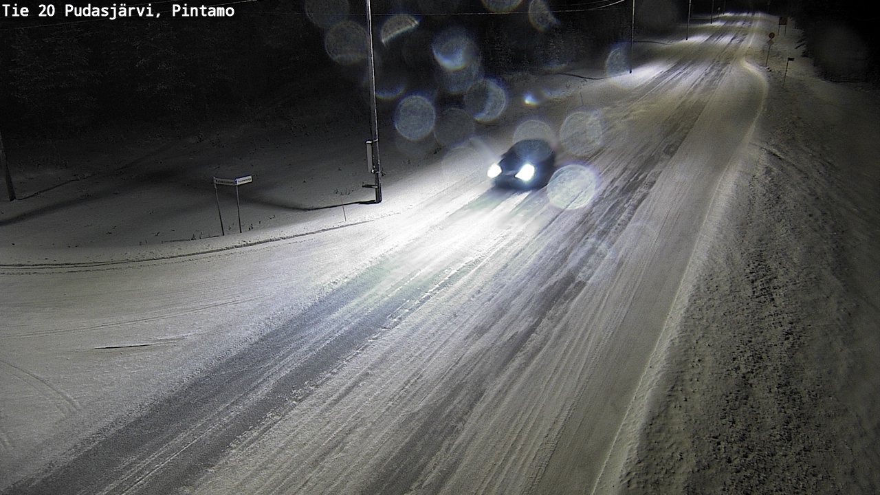 Weather Camera Image Road 20 Pudasjärvi, Pintamo, Pudasjärvi, Pohjois-Pohjanmaa