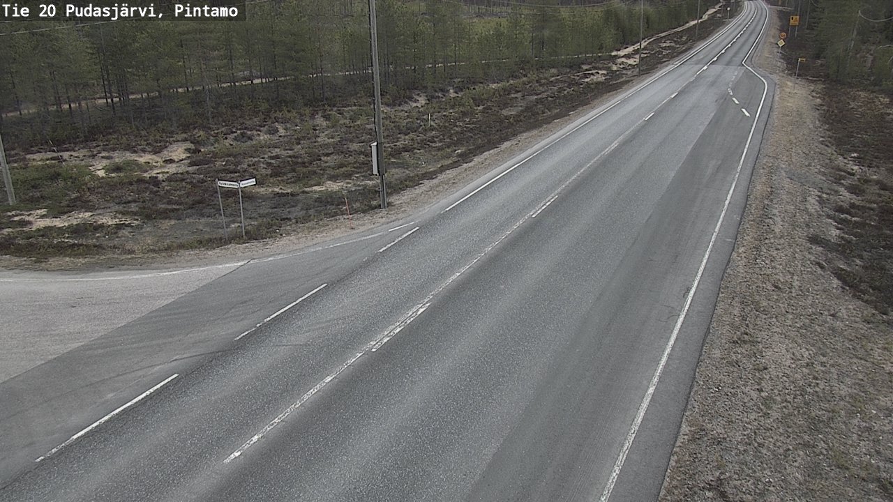 Weather Camera Image Väg 20 Pudasjärvi, Pintamo, Pudasjärvi, Pohjois-Pohjanmaa