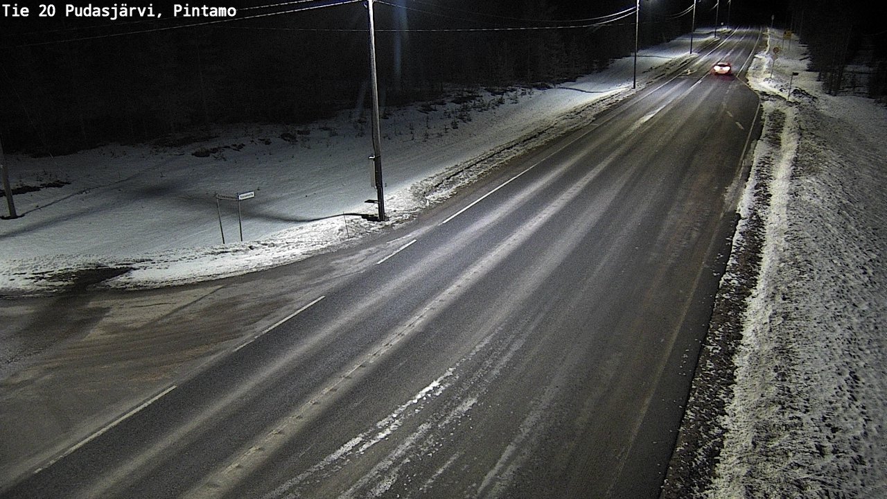 Weather Camera Image Road 20 Pudasjärvi, Pintamo, Pudasjärvi, Pohjois-Pohjanmaa