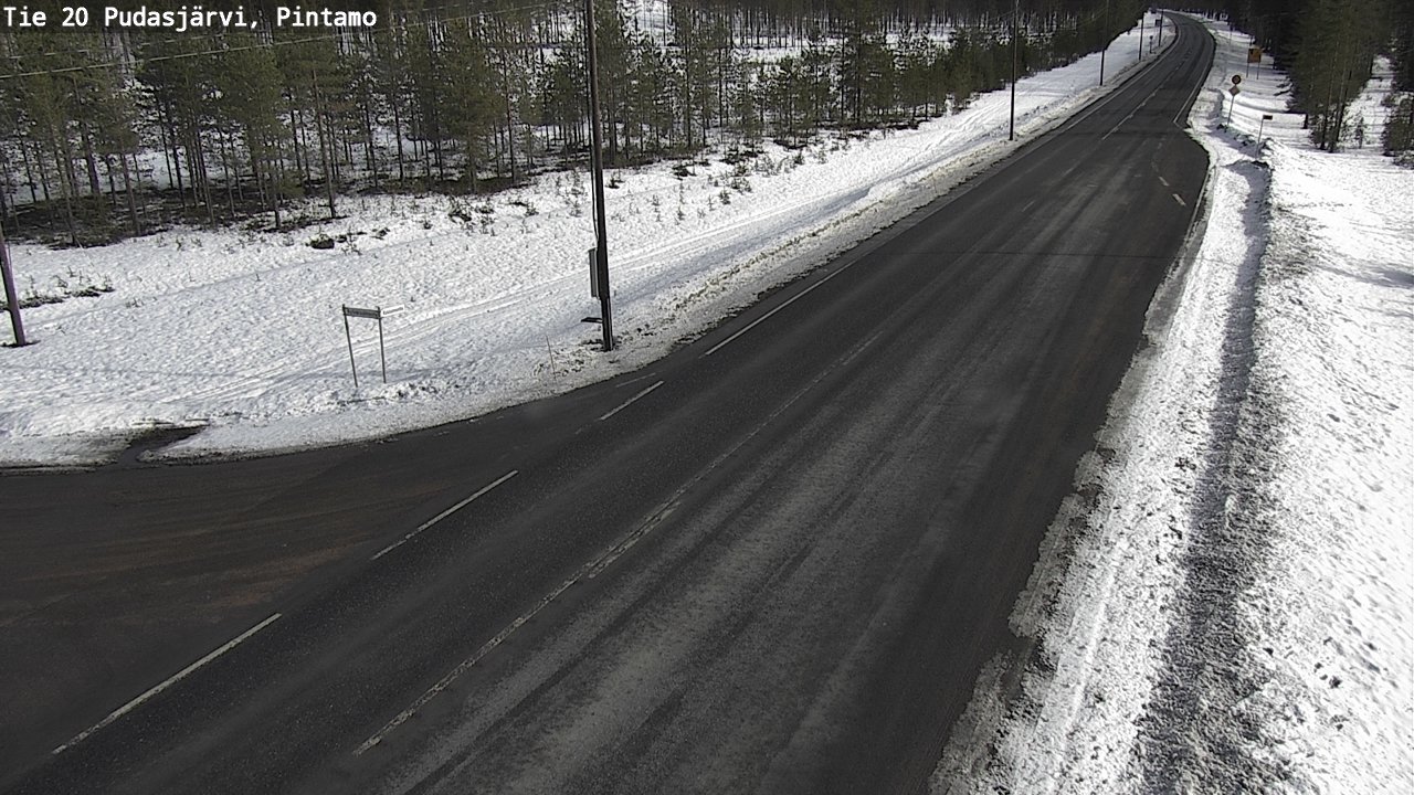 Weather Camera Image Väg 20 Pudasjärvi, Pintamo, Pudasjärvi, Pohjois-Pohjanmaa