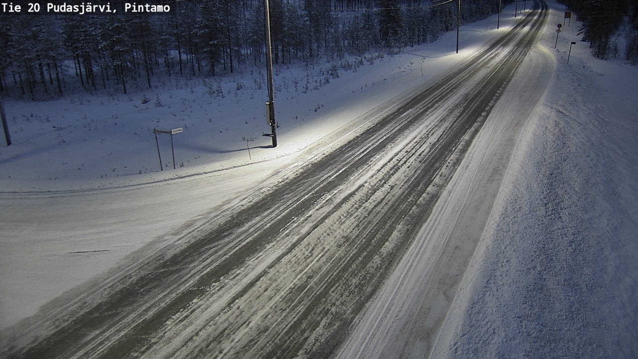 Weather Camera Image Road 20 Pudasjärvi, Pintamo, Pudasjärvi, Pohjois-Pohjanmaa