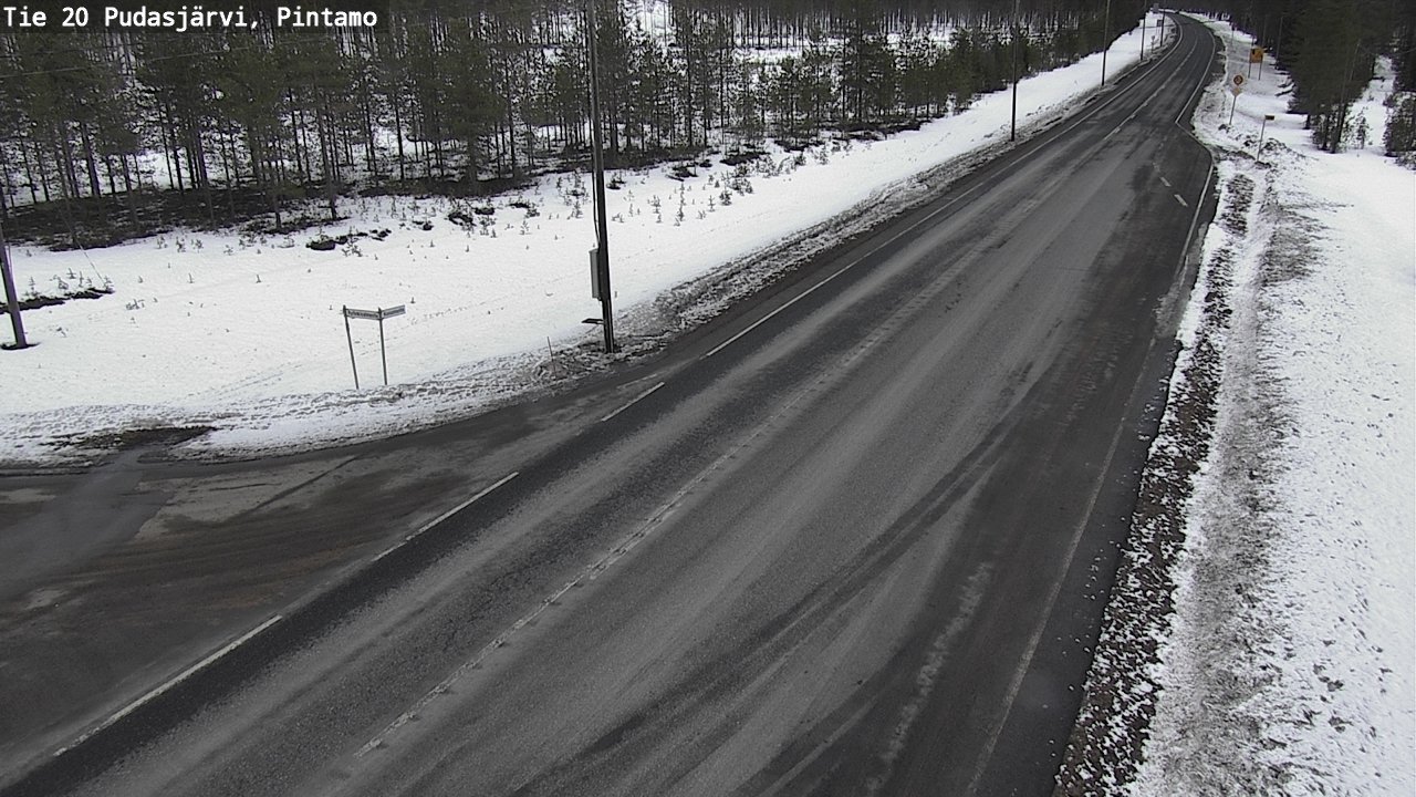 Weather Camera Image Road 20 Pudasjärvi, Pintamo, Pudasjärvi, Pohjois-Pohjanmaa