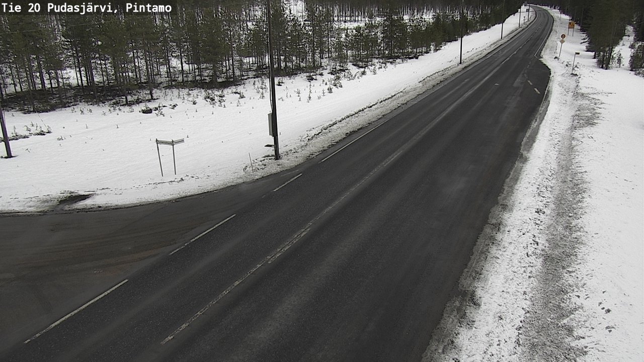 Weather Camera Image Väg 20 Pudasjärvi, Pintamo, Pudasjärvi, Pohjois-Pohjanmaa