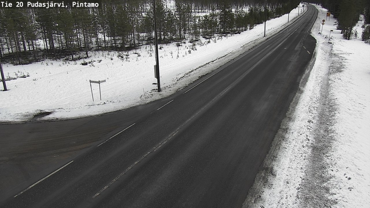 Weather Camera Image Väg 20 Pudasjärvi, Pintamo, Pudasjärvi, Pohjois-Pohjanmaa