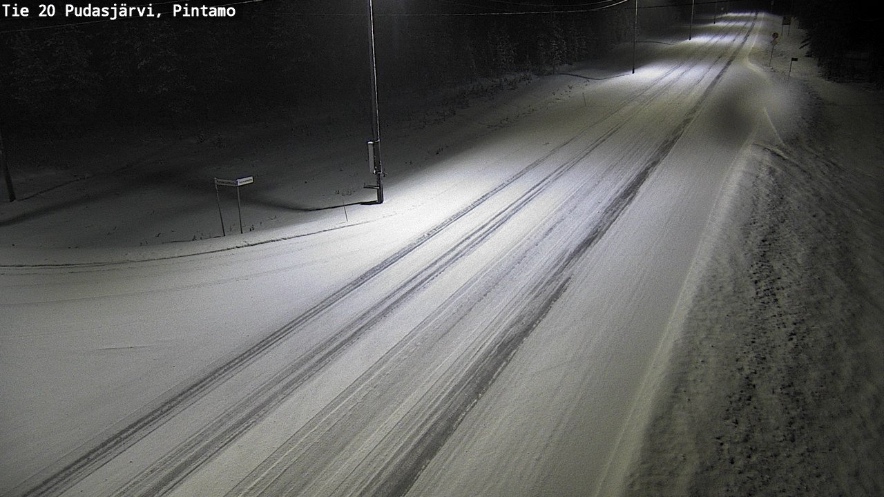 Weather Camera Image Road 20 Pudasjärvi, Pintamo, Pudasjärvi, Pohjois-Pohjanmaa