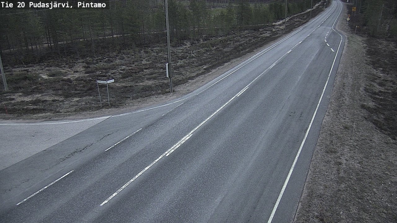 Weather Camera Image Road 20 Pudasjärvi, Pintamo, Pudasjärvi, Pohjois-Pohjanmaa