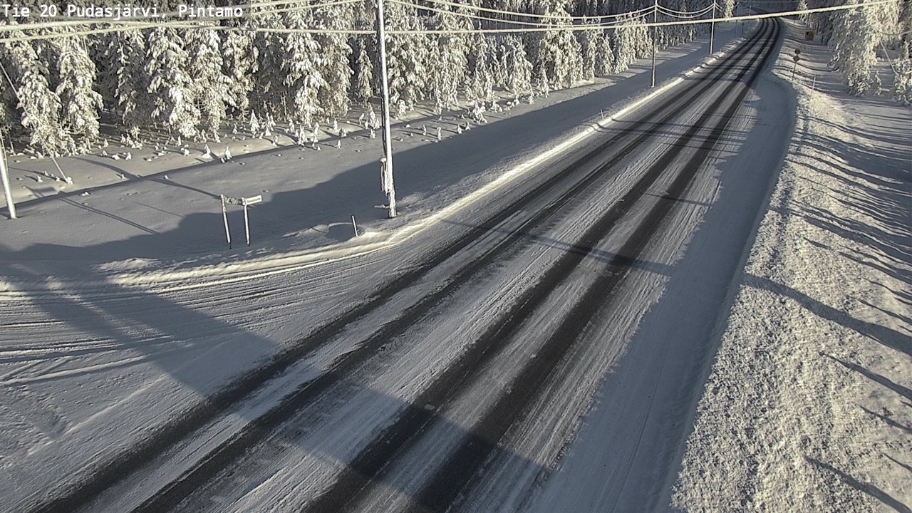 Weather Camera Image Road 20 Pudasjärvi, Pintamo, Pudasjärvi, Pohjois-Pohjanmaa