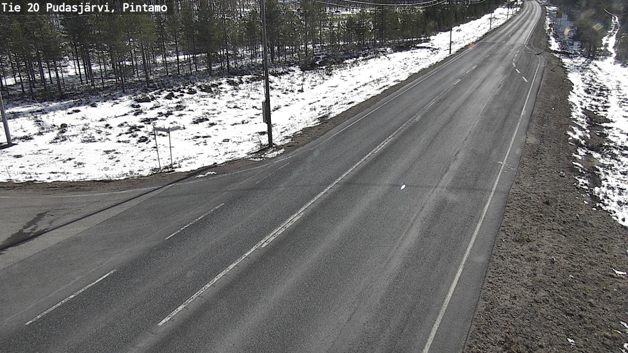 Weather Camera Image Väg 20 Pudasjärvi, Pintamo, Pudasjärvi, Pohjois-Pohjanmaa
