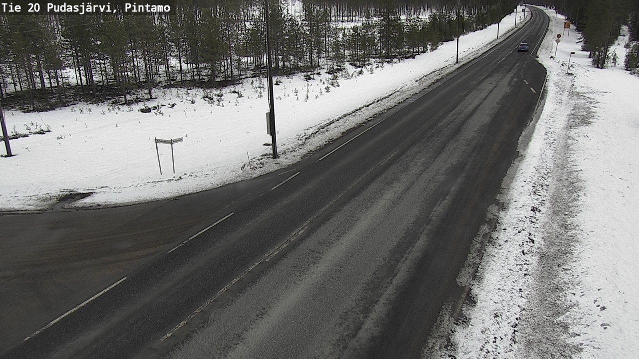 Weather Camera Image Väg 20 Pudasjärvi, Pintamo, Pudasjärvi, Pohjois-Pohjanmaa
