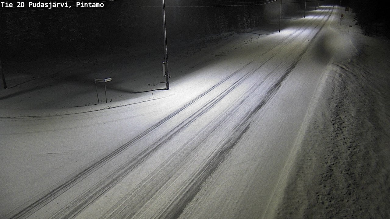 Weather Camera Image Road 20 Pudasjärvi, Pintamo, Pudasjärvi, Pohjois-Pohjanmaa