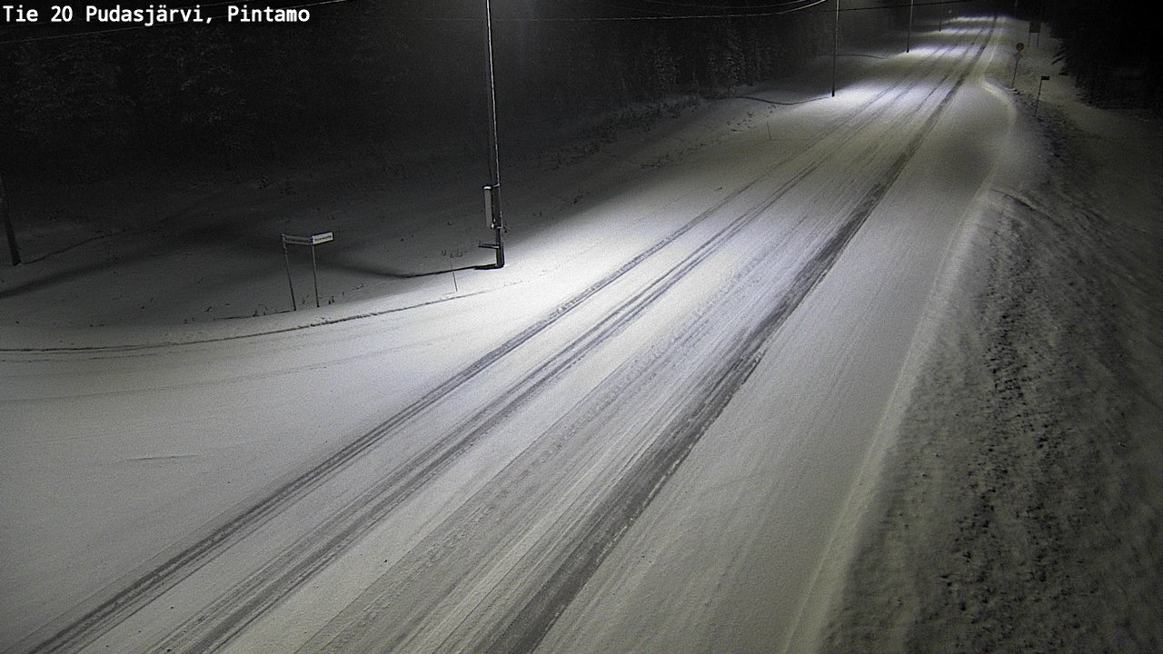 Weather Camera Image Road 20 Pudasjärvi, Pintamo, Pudasjärvi, Pohjois-Pohjanmaa