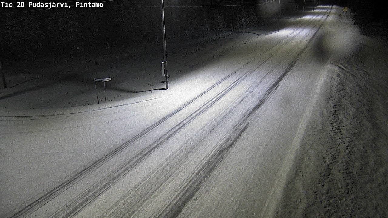 Weather Camera Image Road 20 Pudasjärvi, Pintamo, Pudasjärvi, Pohjois-Pohjanmaa