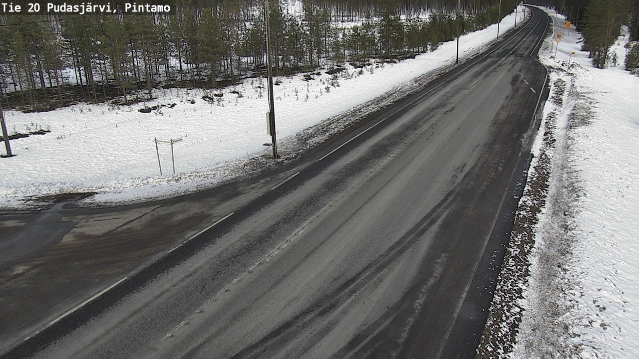 Weather Camera Image Väg 20 Pudasjärvi, Pintamo, Pudasjärvi, Pohjois-Pohjanmaa
