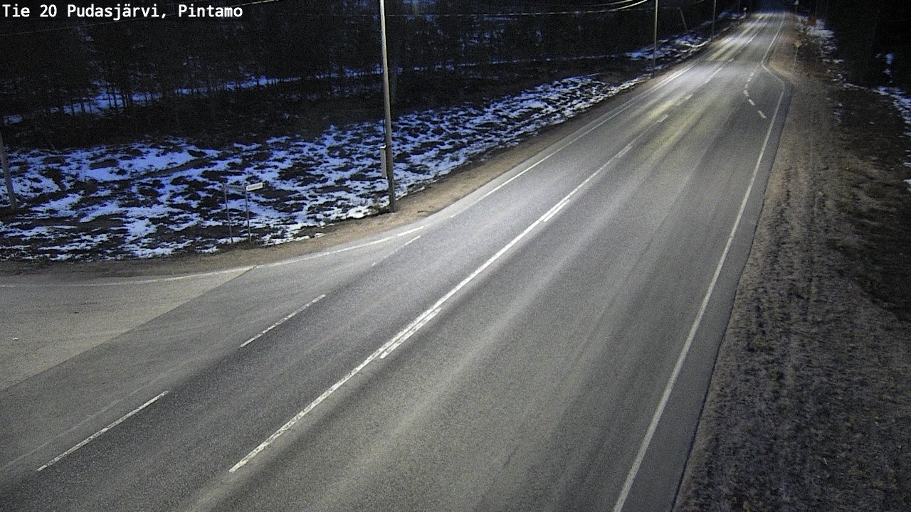 Weather Camera Image Road 20 Pudasjärvi, Pintamo, Pudasjärvi, Pohjois-Pohjanmaa