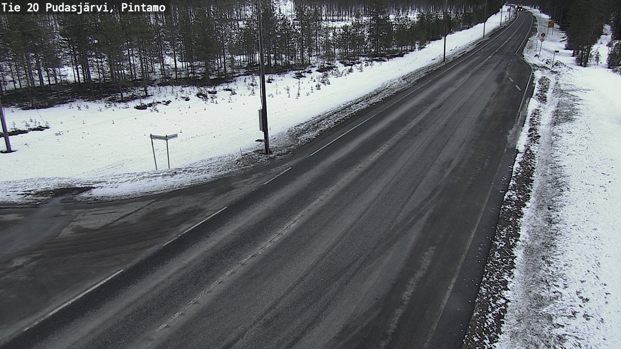 Weather Camera Image Road 20 Pudasjärvi, Pintamo, Pudasjärvi, Pohjois-Pohjanmaa