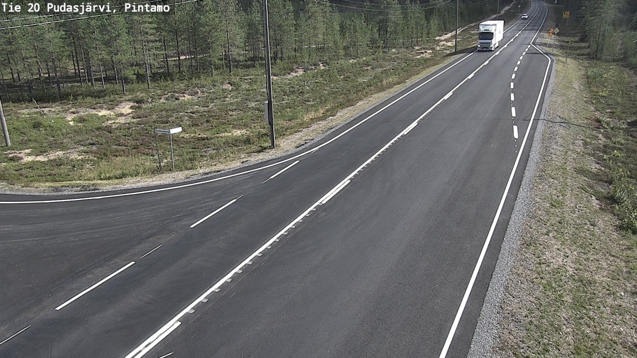 Weather Camera Image Road 20 Pudasjärvi, Pintamo, Pudasjärvi, Pohjois-Pohjanmaa