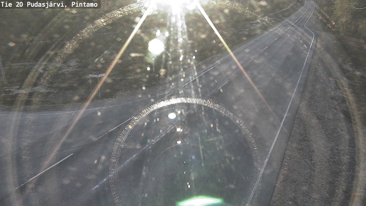 Weather Camera Image Road 20 Pudasjärvi, Pintamo, Pudasjärvi, Pohjois-Pohjanmaa