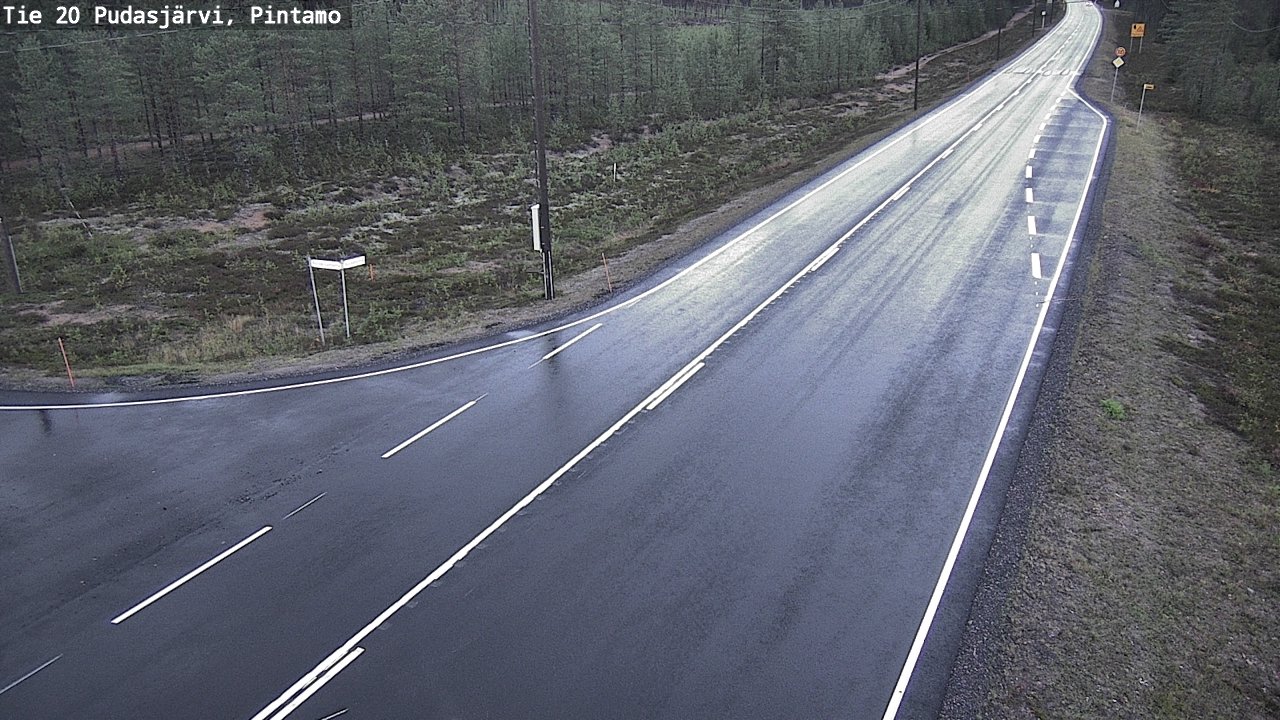 Weather Camera Image Road 20 Pudasjärvi, Pintamo, Pudasjärvi, Pohjois-Pohjanmaa