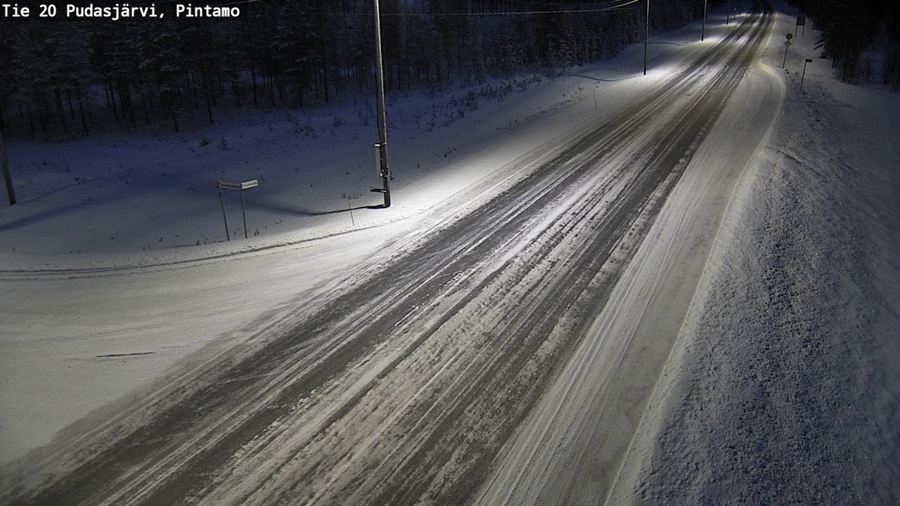 Weather Camera Image Road 20 Pudasjärvi, Pintamo, Pudasjärvi, Pohjois-Pohjanmaa