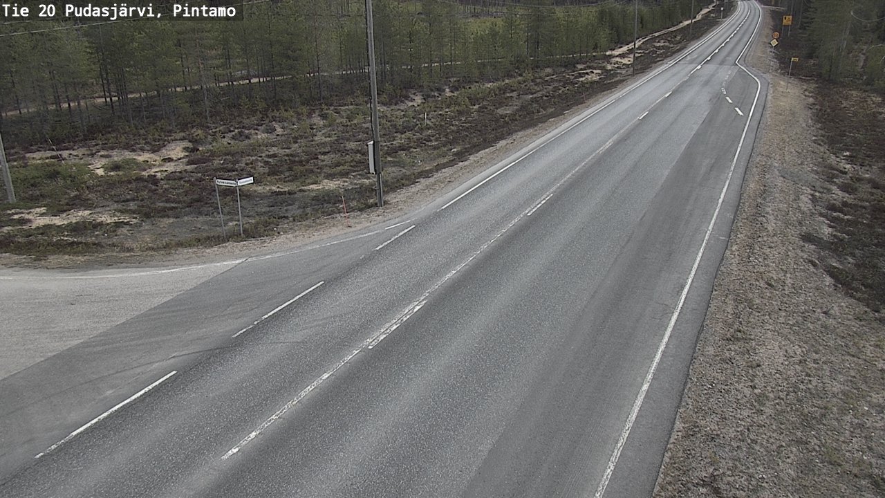 Weather Camera Image Väg 20 Pudasjärvi, Pintamo, Pudasjärvi, Pohjois-Pohjanmaa