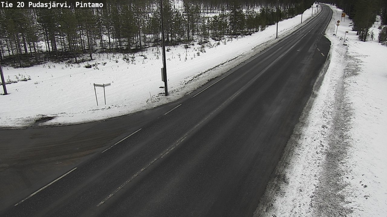 Weather Camera Image Väg 20 Pudasjärvi, Pintamo, Pudasjärvi, Pohjois-Pohjanmaa