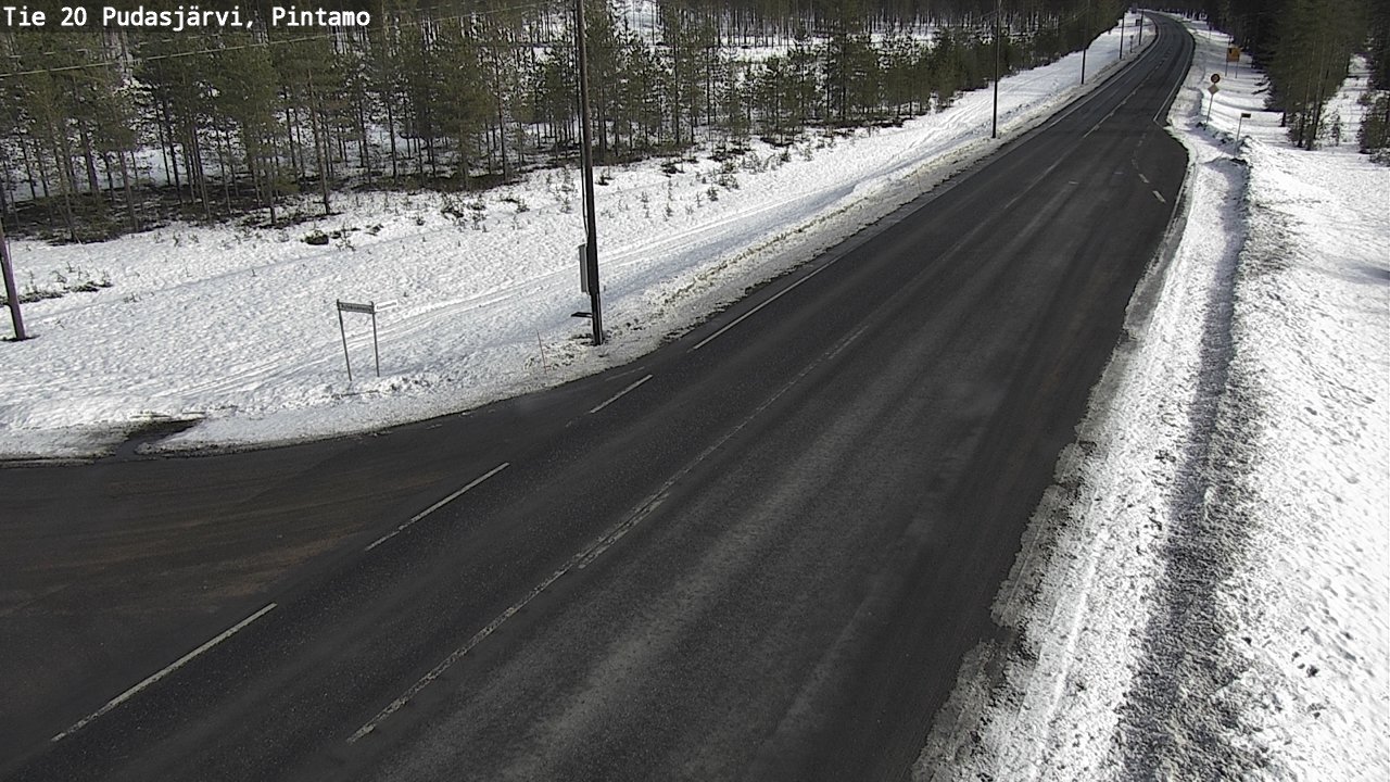 Weather Camera Image Väg 20 Pudasjärvi, Pintamo, Pudasjärvi, Pohjois-Pohjanmaa