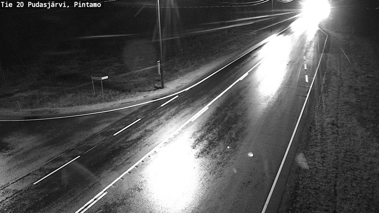 Weather Camera Image Road 20 Pudasjärvi, Pintamo, Pudasjärvi, Pohjois-Pohjanmaa