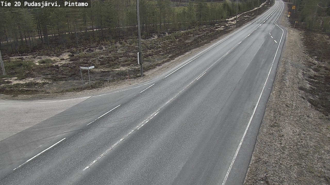 Weather Camera Image Väg 20 Pudasjärvi, Pintamo, Pudasjärvi, Pohjois-Pohjanmaa