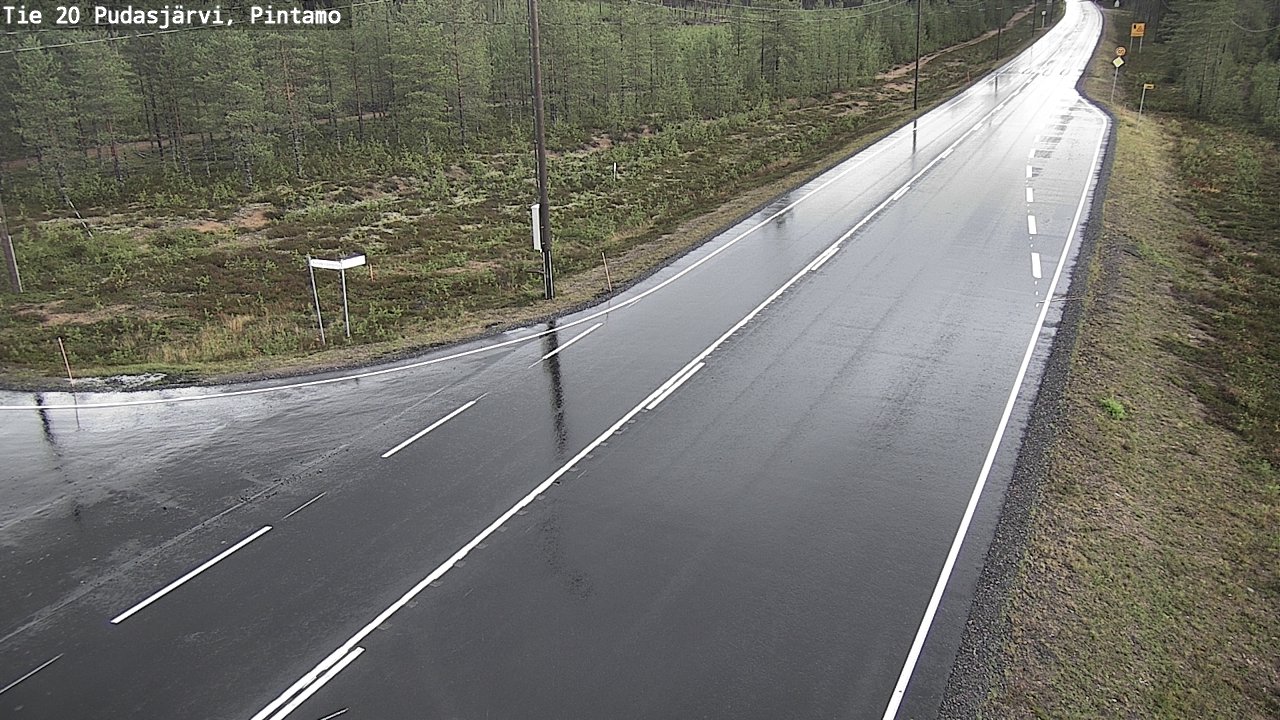 Weather Camera Image Road 20 Pudasjärvi, Pintamo, Pudasjärvi, Pohjois-Pohjanmaa