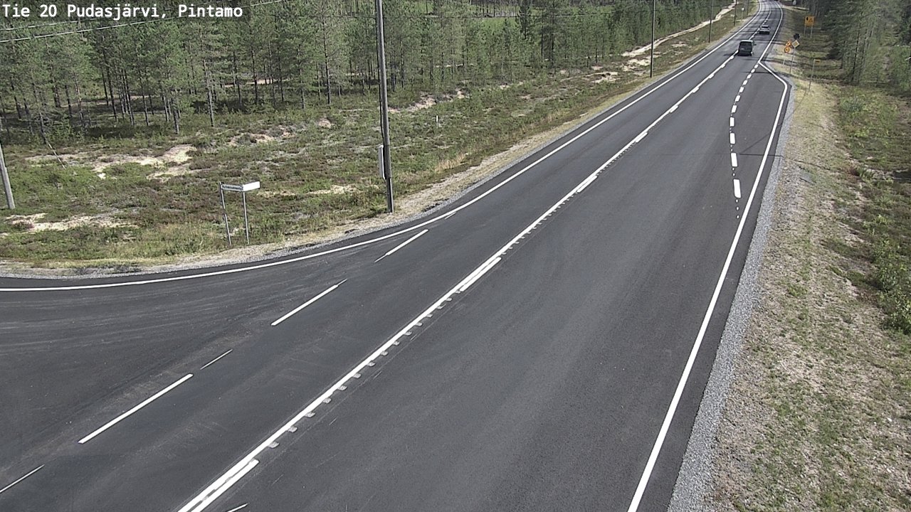 Weather Camera Image Road 20 Pudasjärvi, Pintamo, Pudasjärvi, Pohjois-Pohjanmaa