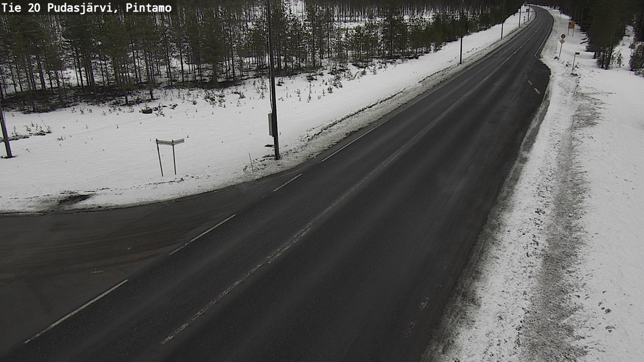 Weather Camera Image Väg 20 Pudasjärvi, Pintamo, Pudasjärvi, Pohjois-Pohjanmaa