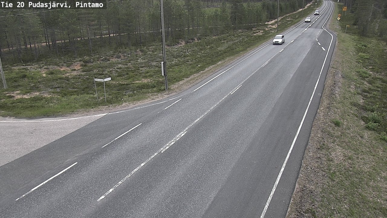 Weather Camera Image Väg 20 Pudasjärvi, Pintamo, Pudasjärvi, Pohjois-Pohjanmaa